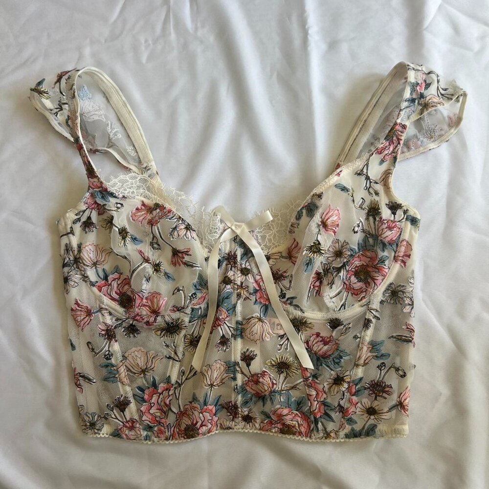 Victoria secret for love and lemons floral corset top